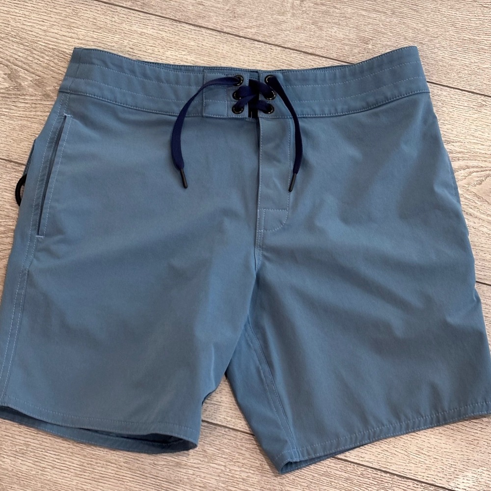 Birdwell Board Shorts Mens 31 Blue Beach Britches Surf Swim Trunks Made in USA